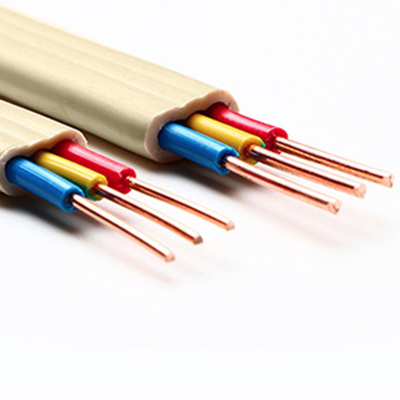 Heatproof Anti Alkali 3 Core Flat Wire , Straight PVC Flat Conductor Cable